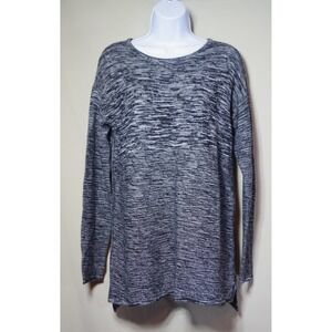 Daisy Fuentes Women's Large Onyx Ivory Marled Knit Tunic Sweater